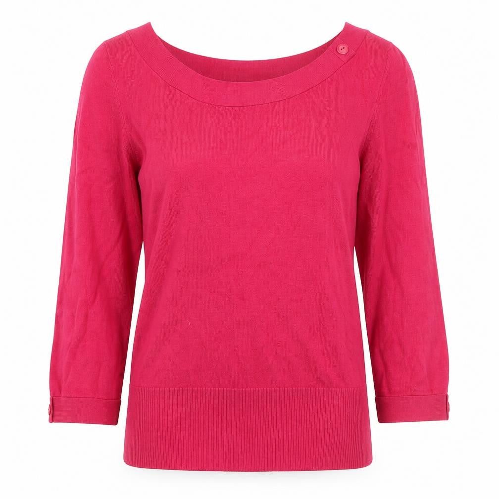 B&W Womens Pink Scoop Neck Viscose Pullover Jumper Size M
