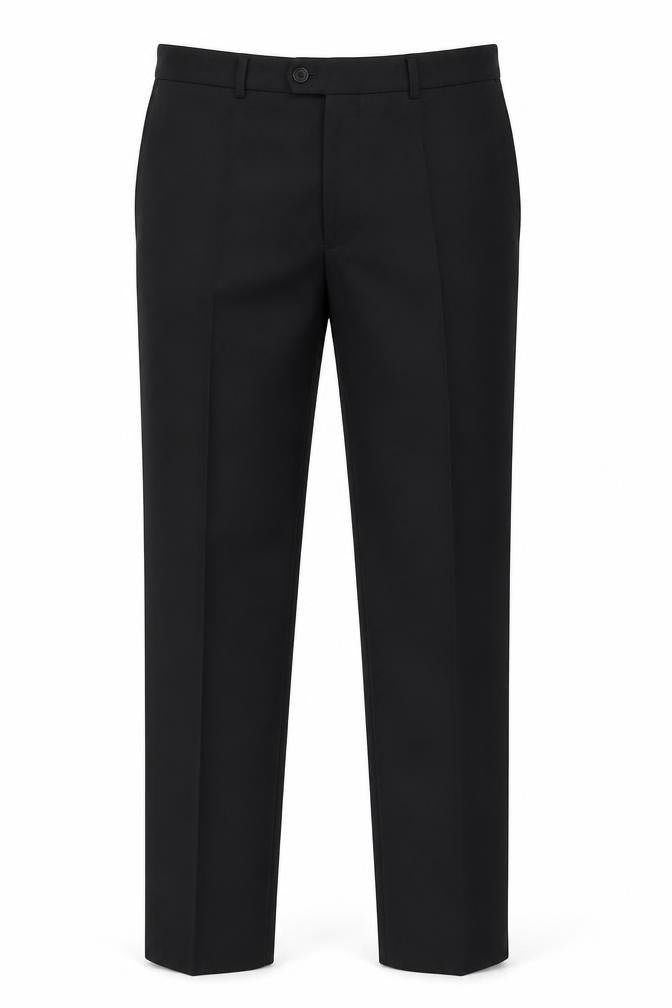 Preworn Mens Black Polyester Dress Pants Trousers Size 39 in Regular Hook & Eye