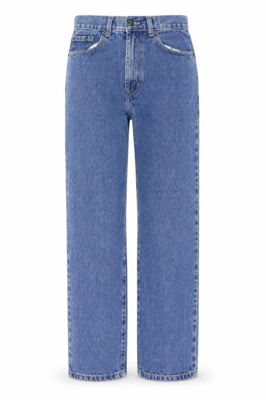 Blue Circle Mens Blue Cotton Straight Jeans Size 28 in Regular Button