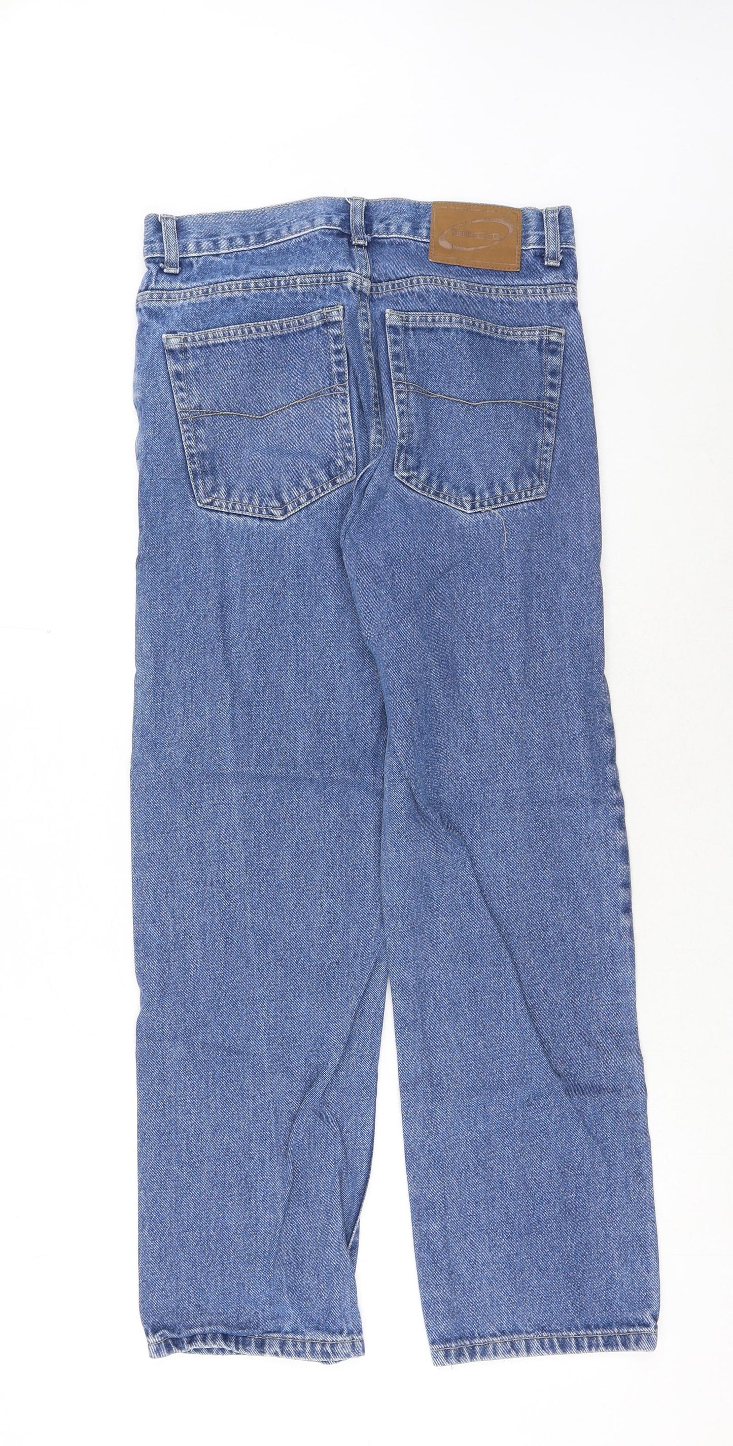 Blue Circle Mens Blue Cotton Straight Jeans Size 28 in Regular Button