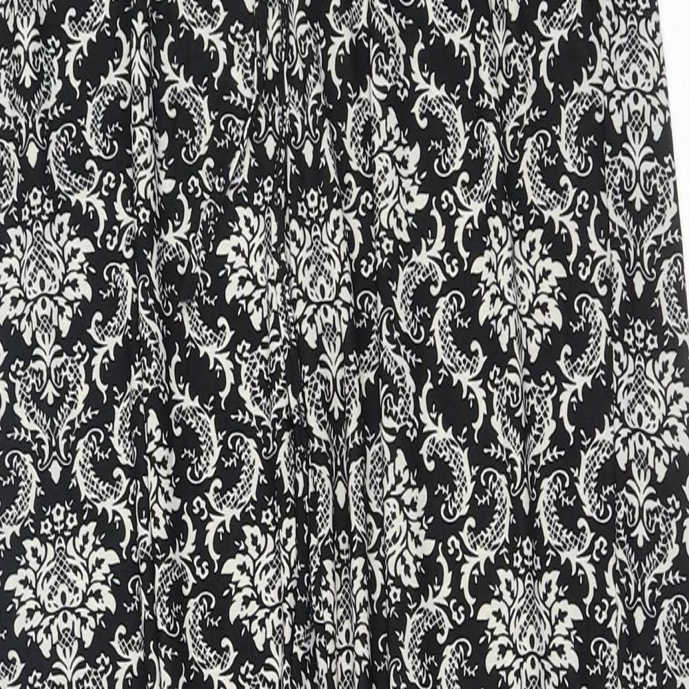 Preworn Womens Black Paisley Cotton Bloomer Trousers Size M Regular Drawstring