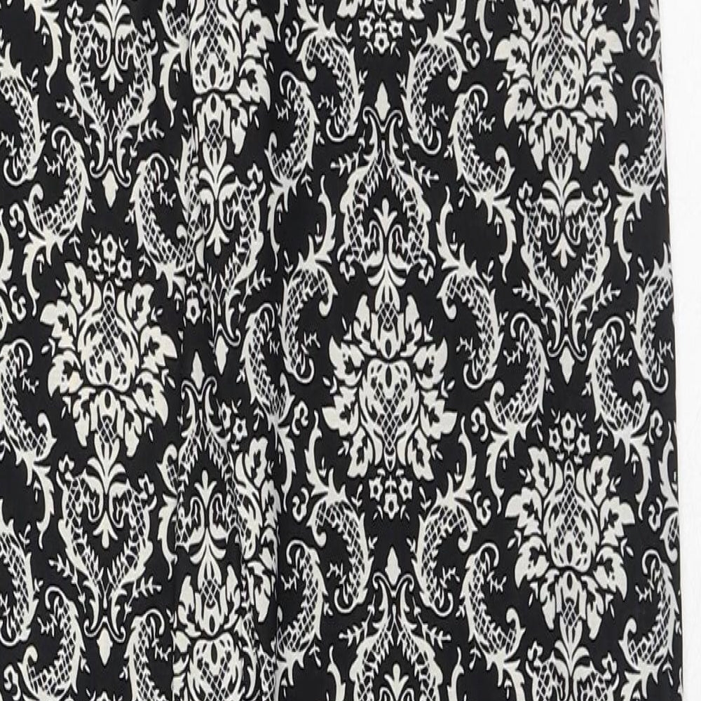 Preworn Womens Black Paisley Cotton Bloomer Trousers Size M Regular Drawstring