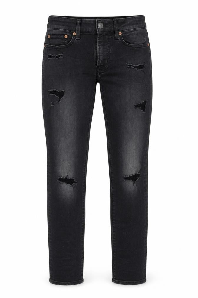 American Eagle Outfitters Mens Black Cotton Skinny Jeans Size 28 in Regular Button