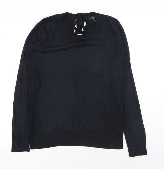 Dorothy Perkins Womens Black Scoop Neck Acrylic Pullover Jumper Size 10