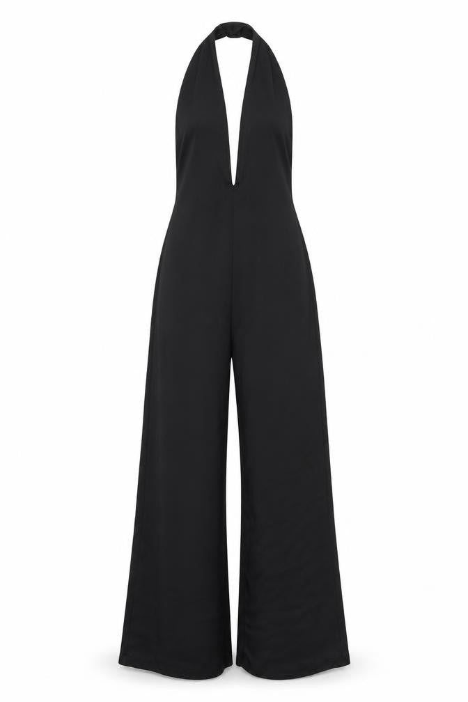 Missguided Womens Black Polyester Jumpsuit One-Piece Size 6 L31 in Zip