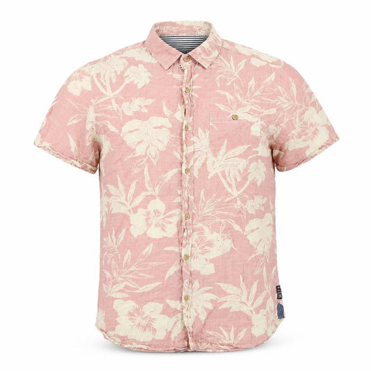 Brave Soul Mens Pink Geometric Cotton Button-Up Size S Collared Button - Tropical Print
