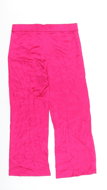 Preloved Zara Womens Pink Polyester Trousers Size 34 in L26 in Regular Zip - Back