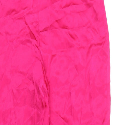 Preloved Zara Womens Pink Polyester Trousers Size 34 in L26 in Regular Zip - Detail