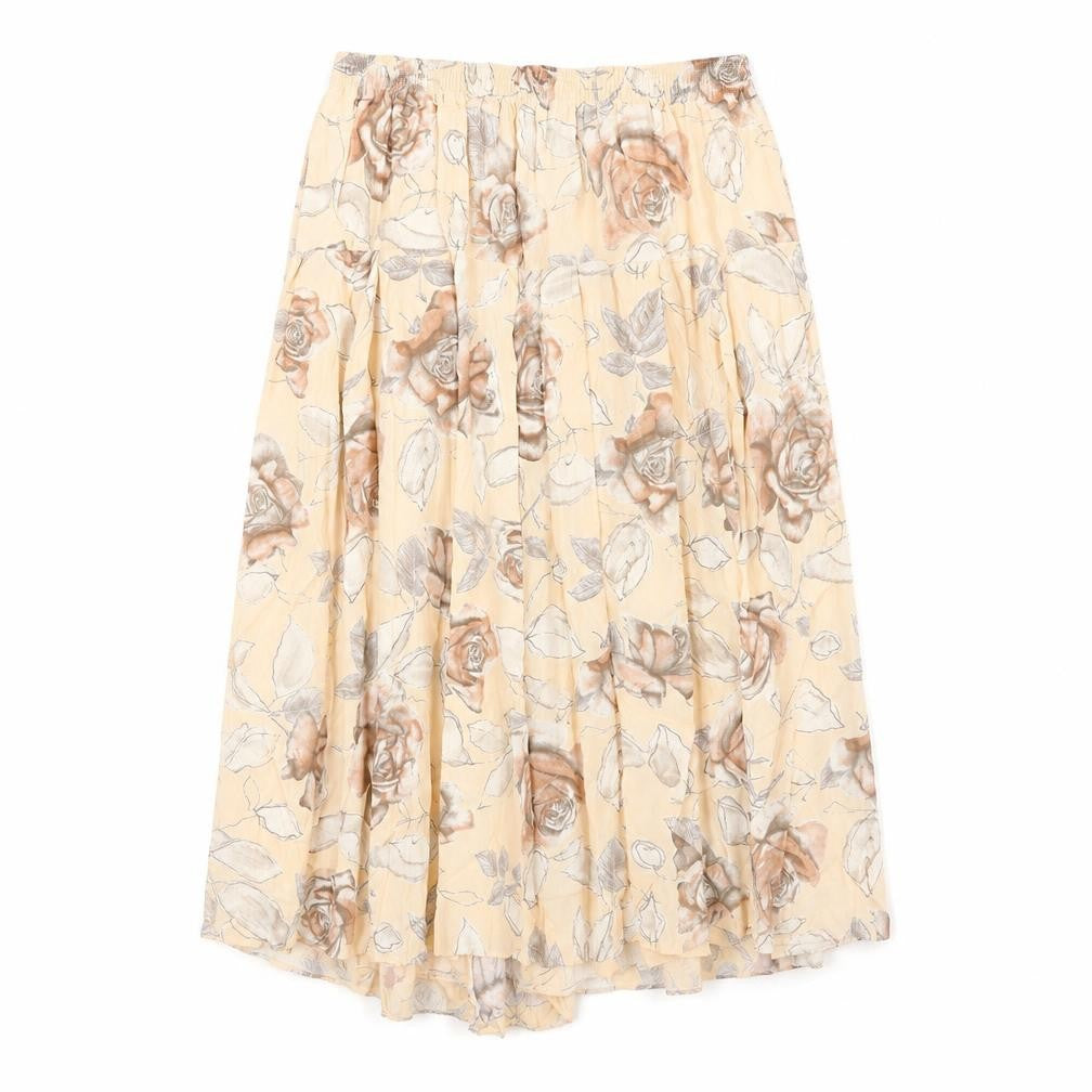 Preworn Womens Pink Floral Viscose Flare Skirt Size 30 in
