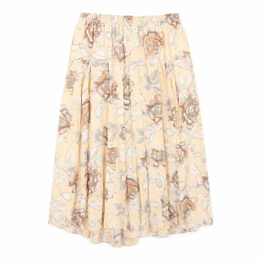 Preworn Womens Pink Floral Viscose Flare Skirt Size 30 in