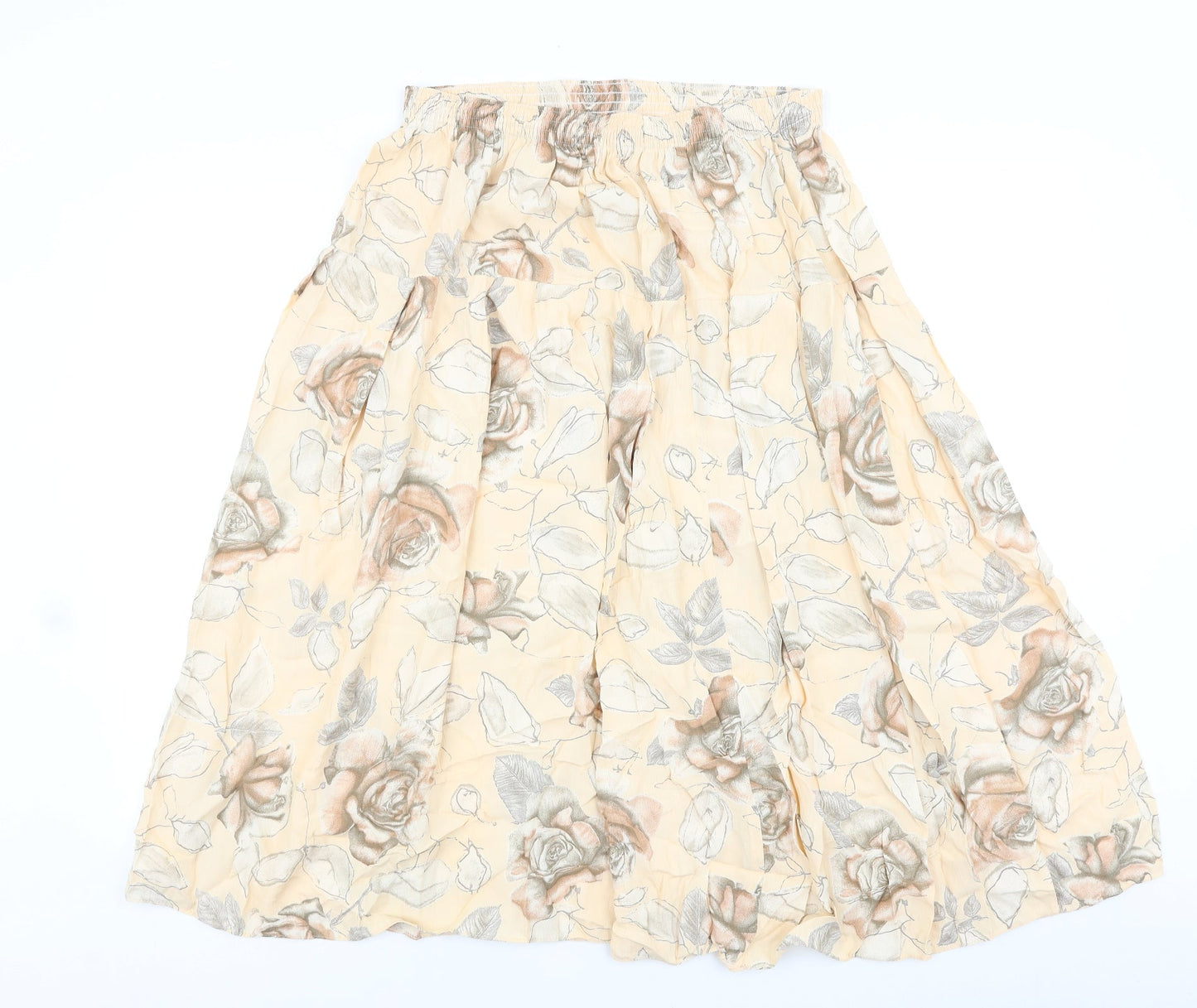 Preworn Womens Pink Floral Viscose Flare Skirt Size 30 in