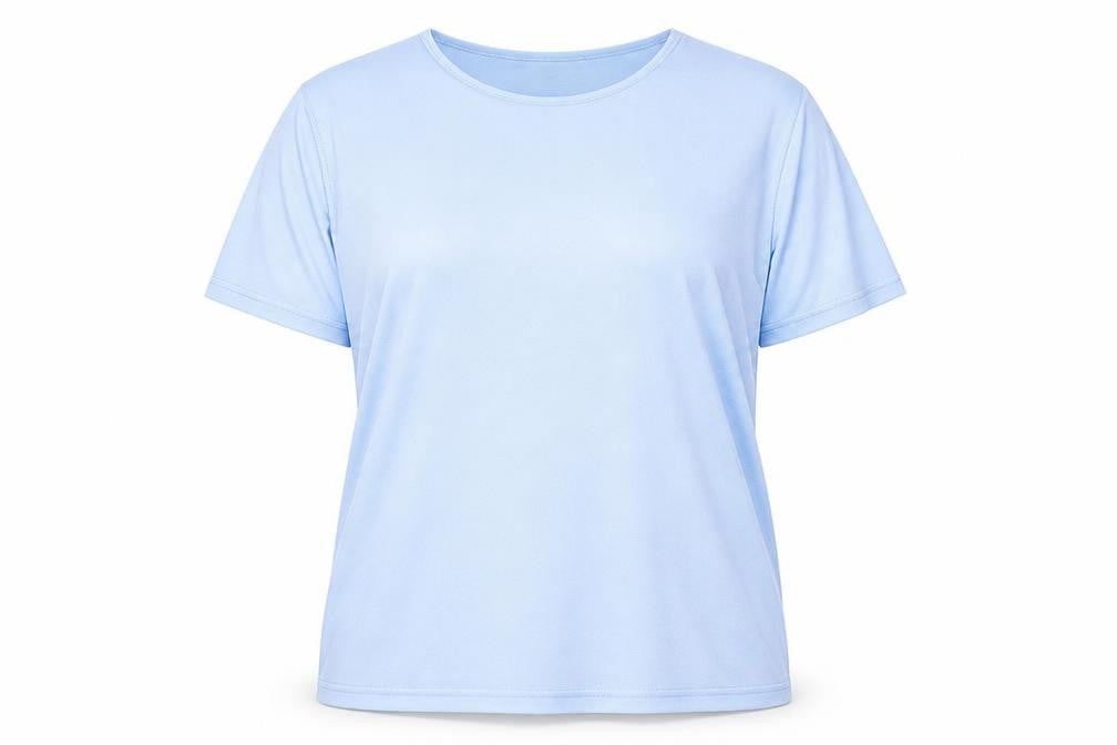 Xposure Womens Blue Nylon Basic T-Shirt Size L Round Neck