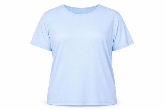 Xposure Womens Blue Nylon Basic T-Shirt Size L Round Neck