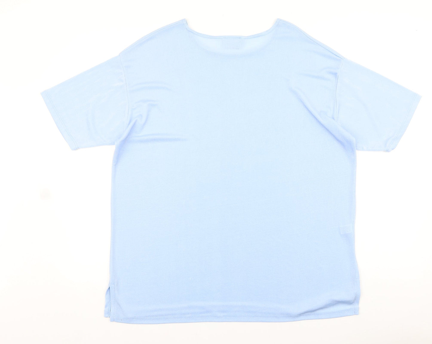 Xposure Womens Blue Nylon Basic T-Shirt Size L Round Neck