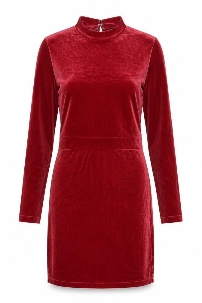 H&M Womens Pink Polyester Shift Size 10 Mock Neck Hook & Loop