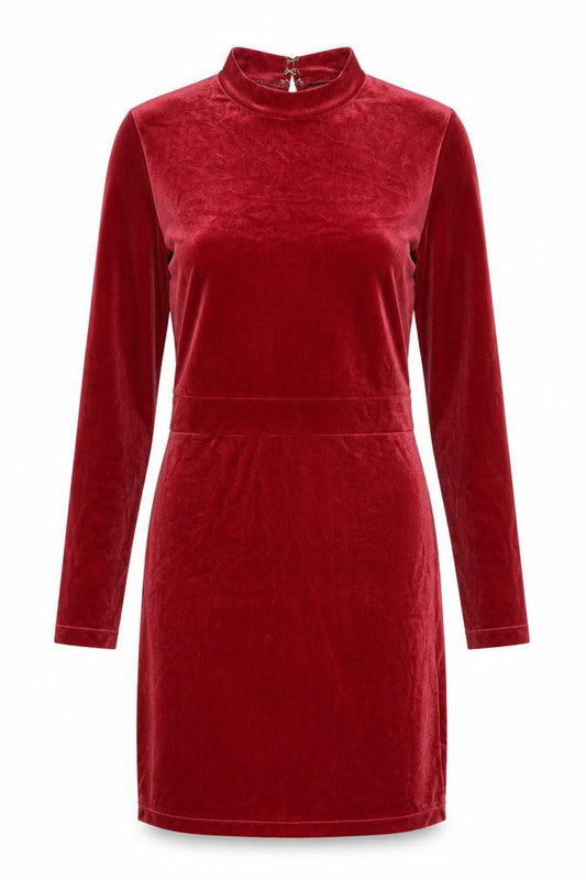 H&M Womens Pink Polyester Shift Size 10 Mock Neck Hook & Loop