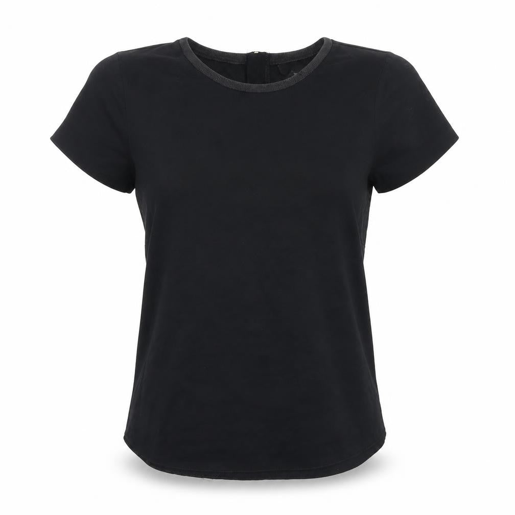 Papaya Womens Black Polyester Basic T-Shirt Size 10 Round Neck