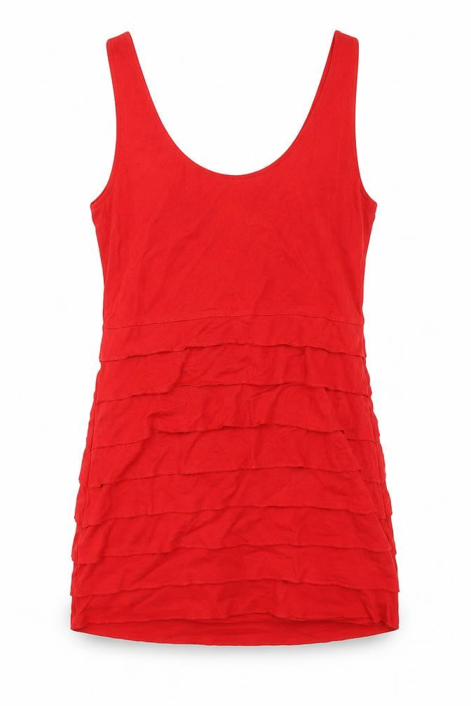 H&M Womens Red Viscose Bodycon Size L Scoop Neck Pullover
