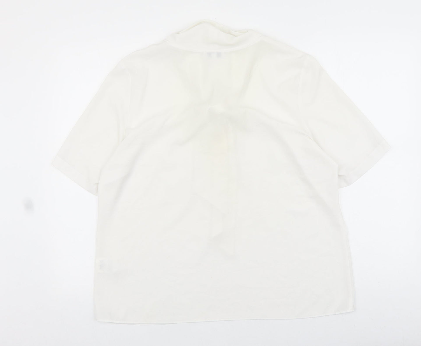 ERFO Womens White Polyester Basic Blouse Size 16 V-Neck