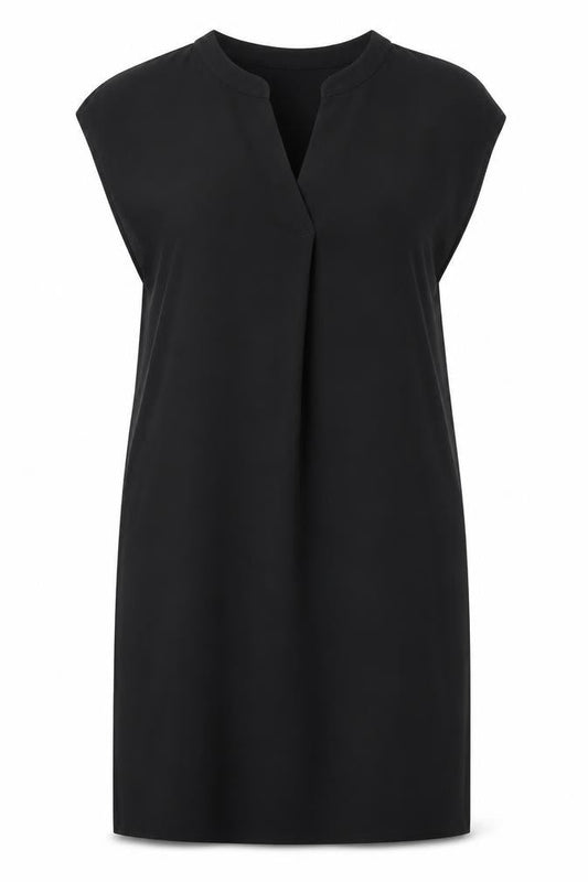 Papaya Womens Black Polyester Shift Size 14 V-Neck Pullover