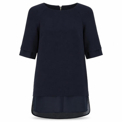 Next Womens Blue Viscose Sheath Size 8 Round Neck Zip