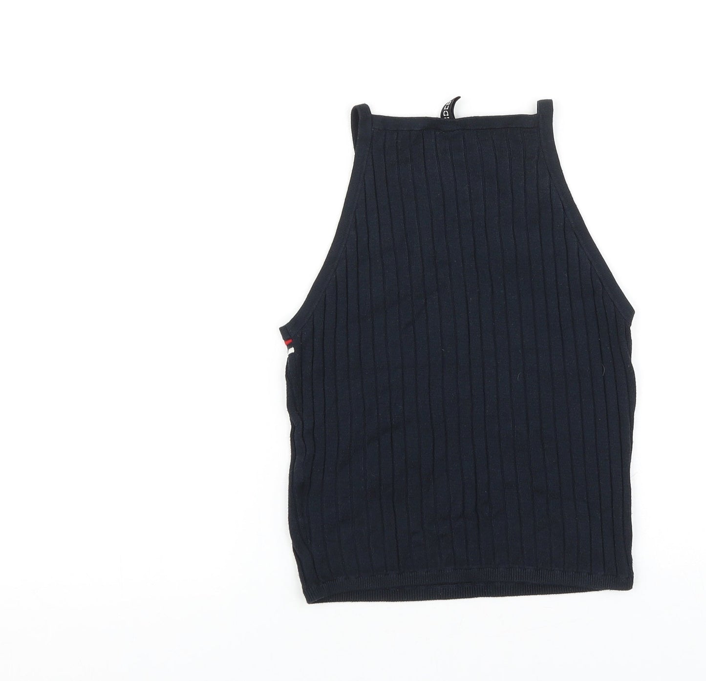 H&M Womens Blue Viscose Basic Tank Size S Square Neck