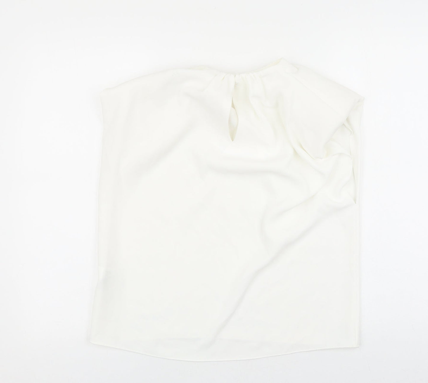 Zara Womens White Polyester Basic Blouse Size S Round Neck