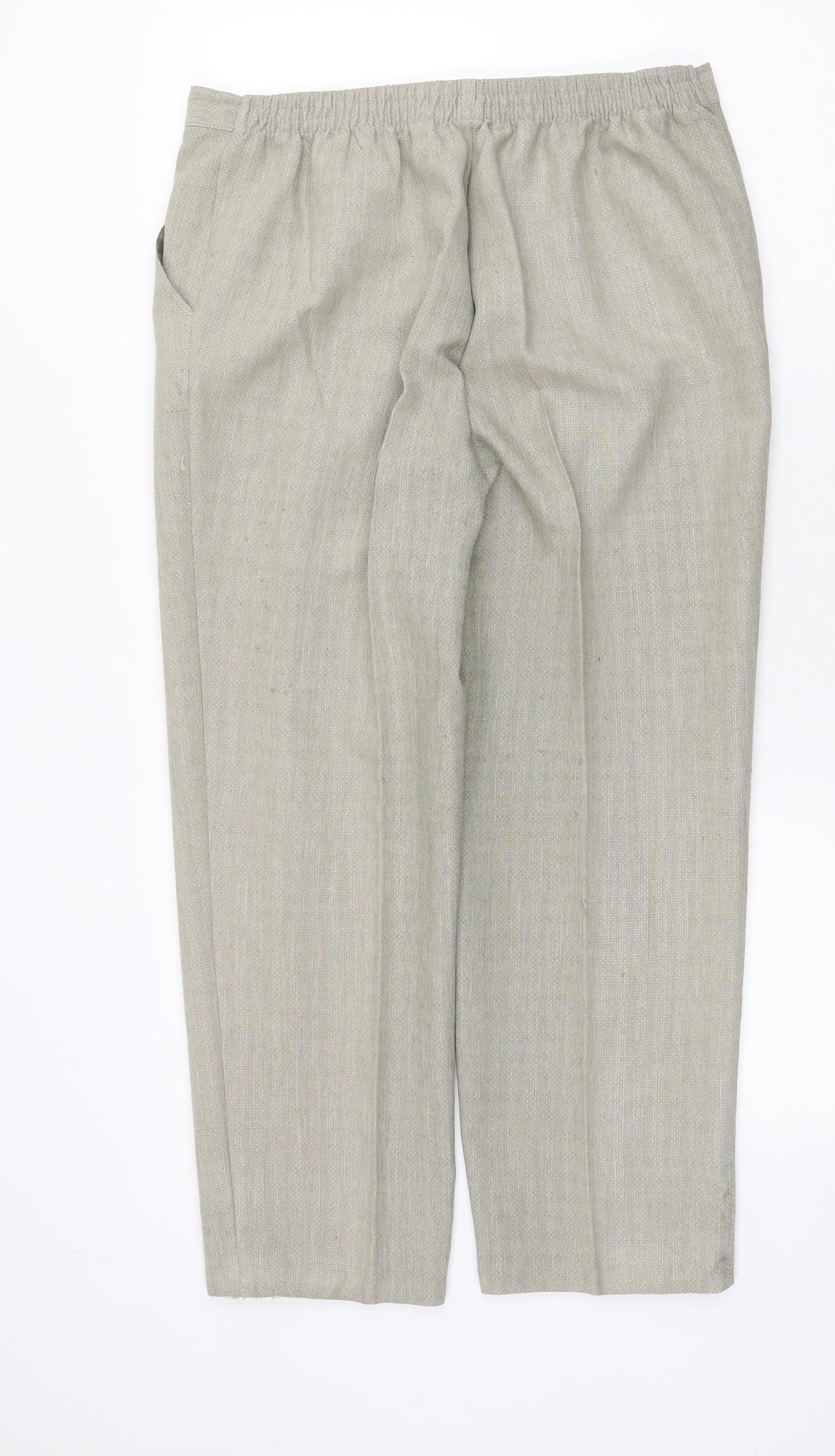 Marks and Spencer Womens Grey Polyester Trousers Size 14 Regular
