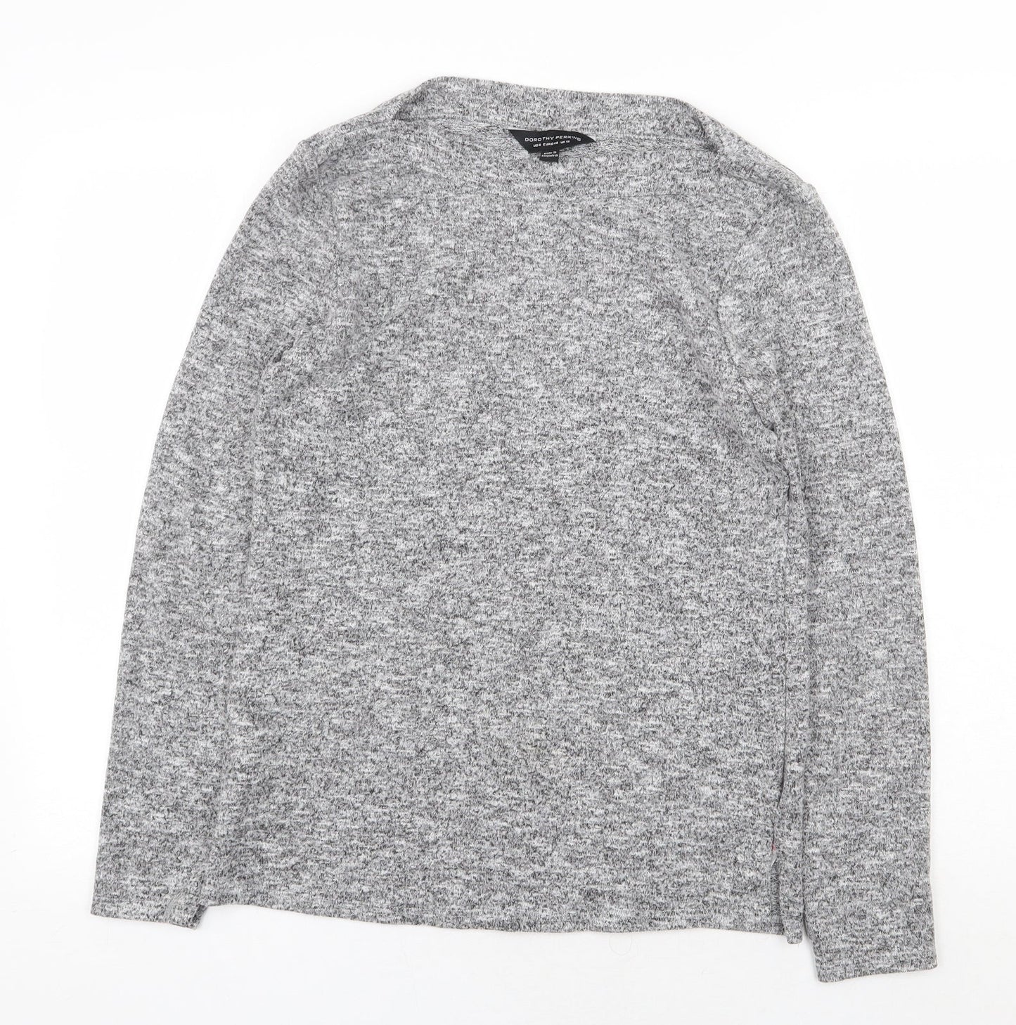 Dorothy Perkins Womens Grey Boat Neck Polyester Pullover Jumper Size 12 - Slash Neck