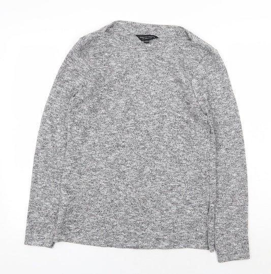 Dorothy Perkins Womens Grey Boat Neck Polyester Pullover Jumper Size 12 - Slash Neck