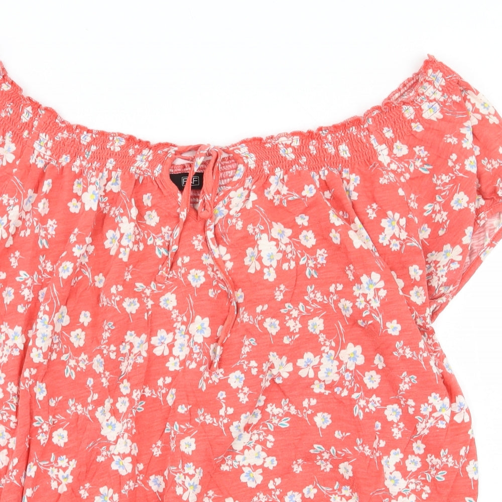 Ede & Ravenscroft Womens Red 100% Cotton Basic Blouse Size 12 Boat Neck