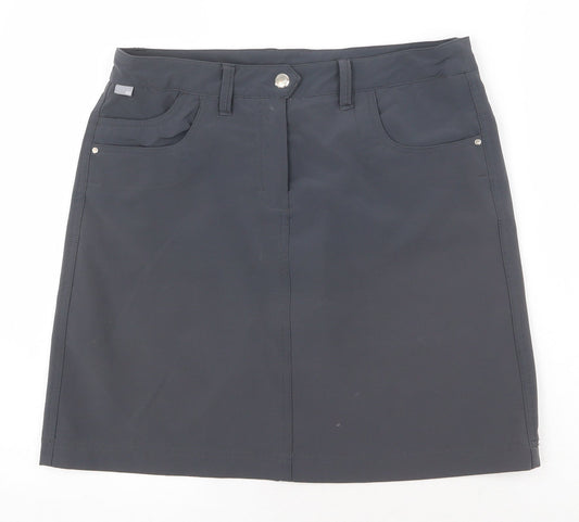 n vo Womens Grey Polyester Straight & Pencil Skirt Size S Zip