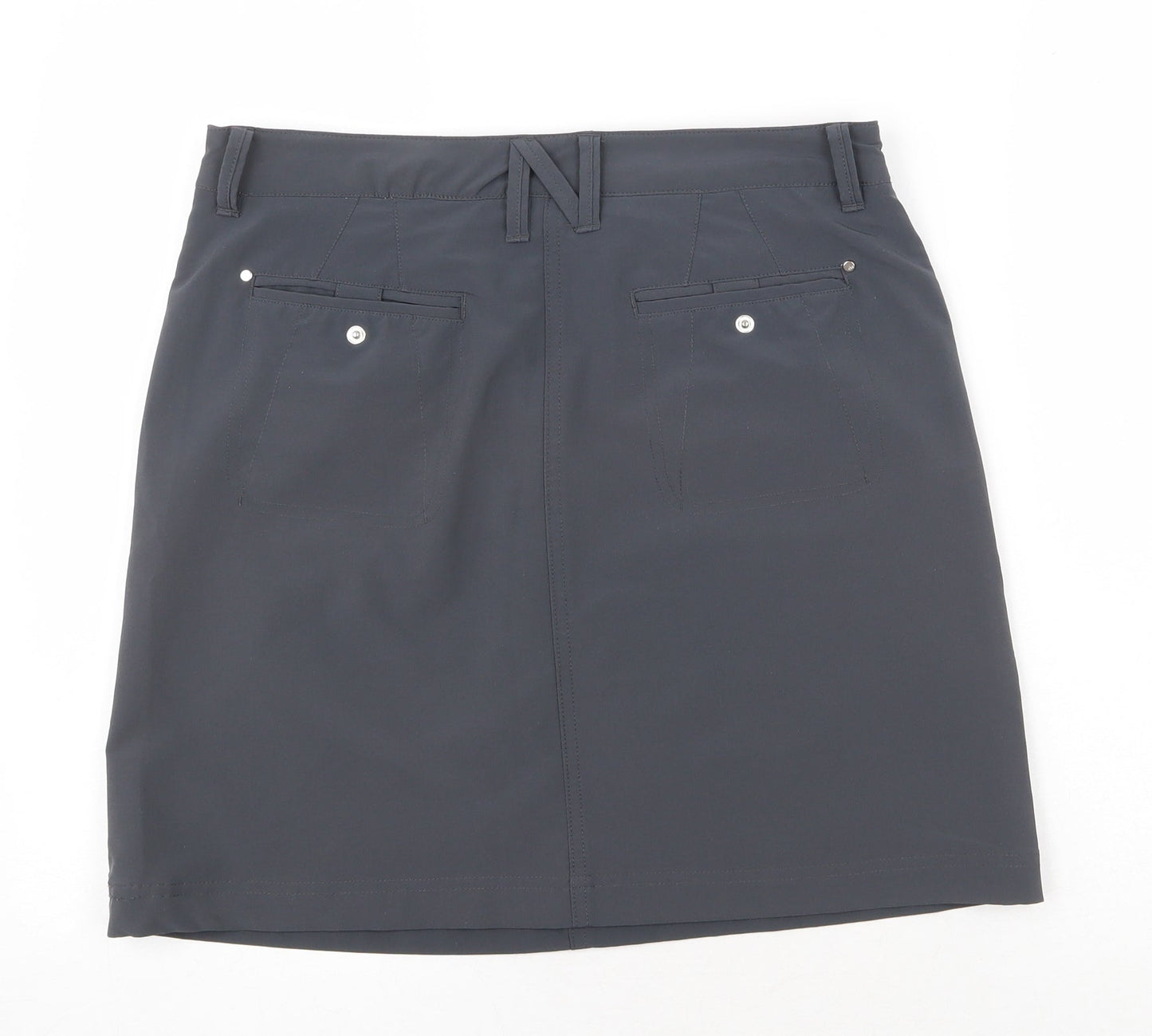 n vo Womens Grey Polyester Straight & Pencil Skirt Size S Zip