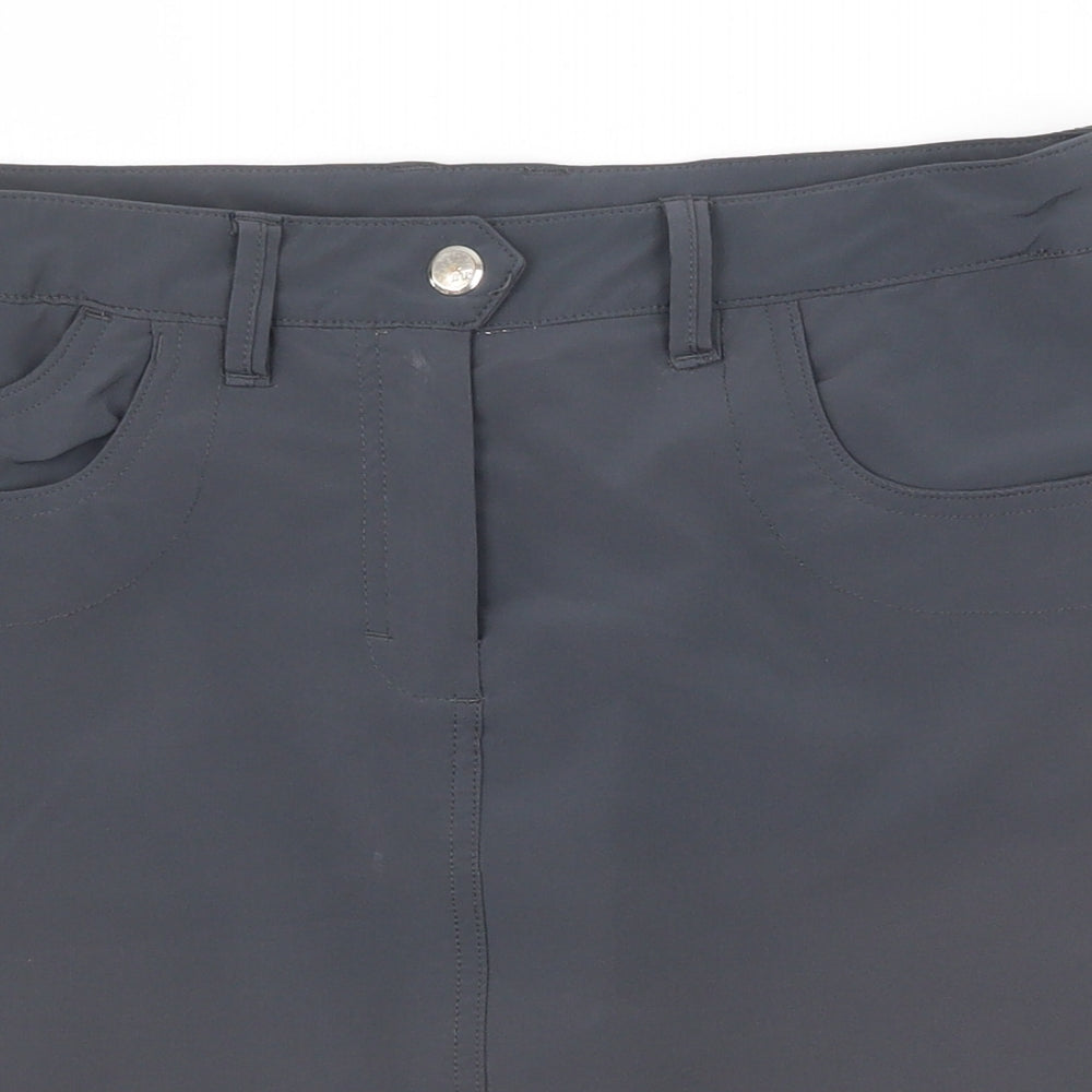 n vo Womens Grey Polyester Straight & Pencil Skirt Size S Zip