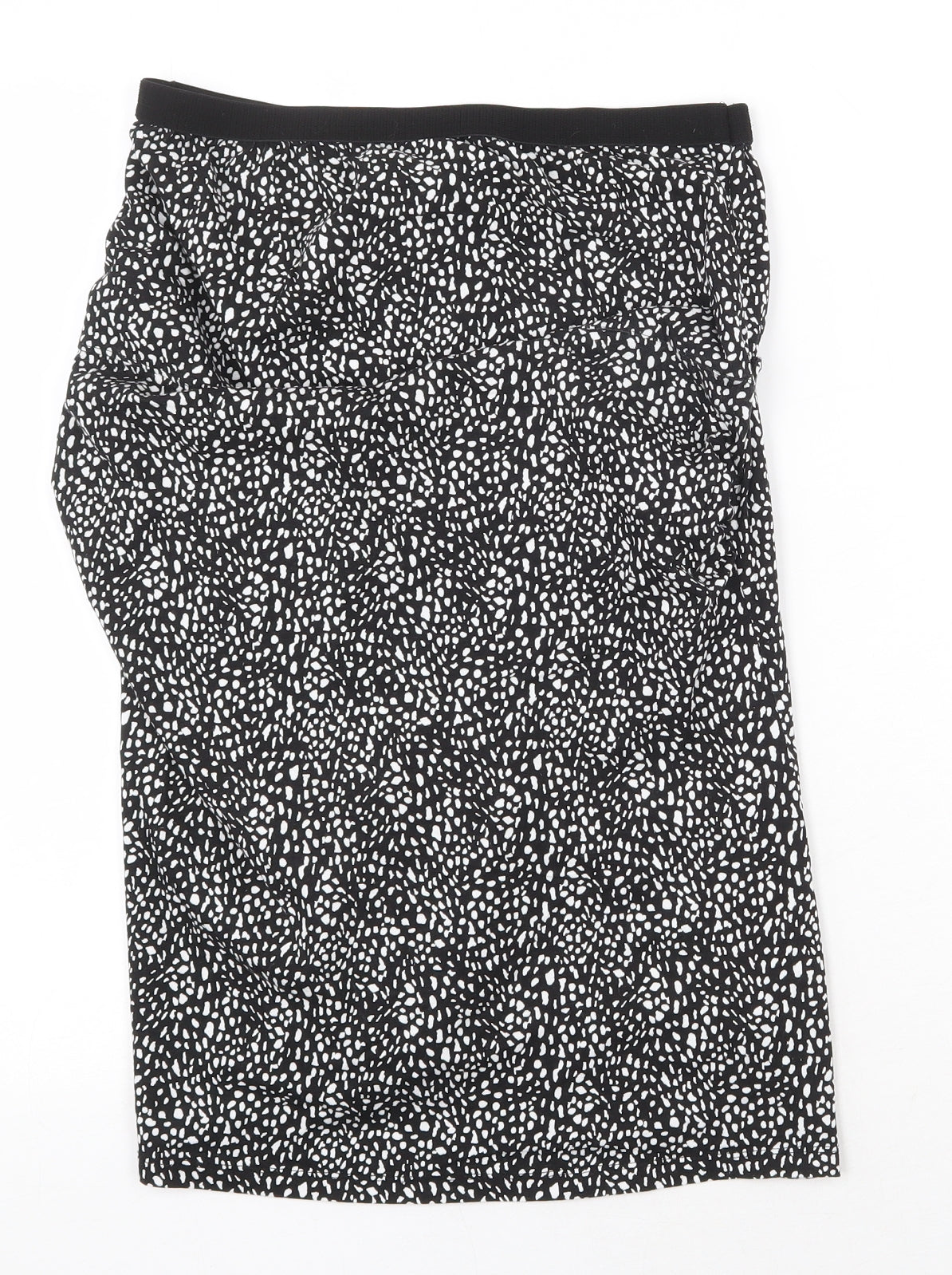 Preworn Womens Black Geometric Cotton Straight & Pencil Skirt Size L