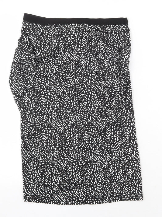 Preworn Womens Black Geometric Cotton Straight & Pencil Skirt Size L