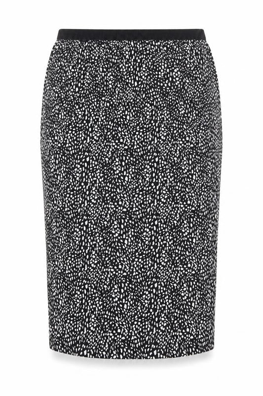 Preworn Womens Black Geometric Cotton Straight & Pencil Skirt Size L