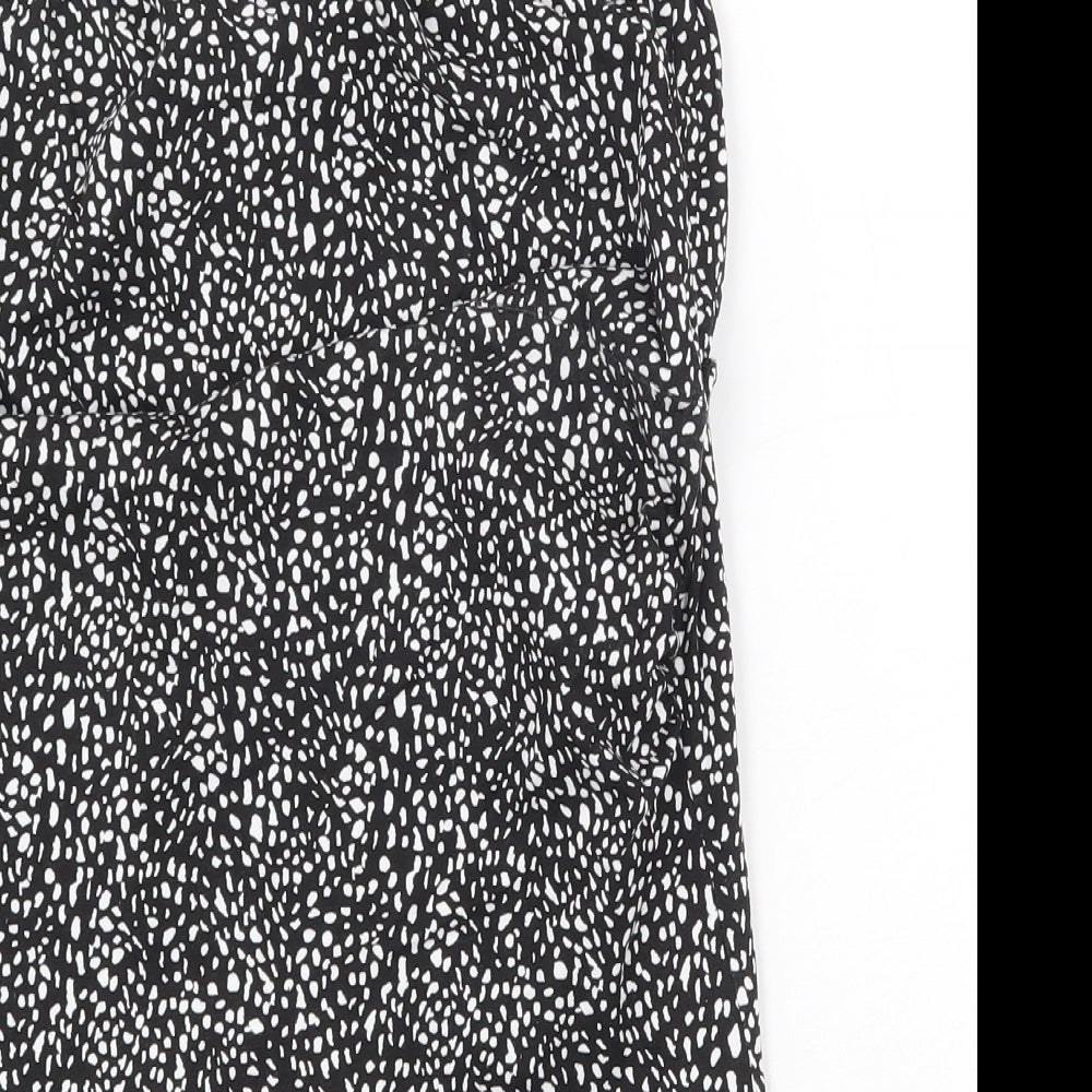 Preworn Womens Black Geometric Cotton Straight & Pencil Skirt Size L