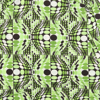 Womens Green Geometric Polyester Mini Size S Round Neck Pullover
