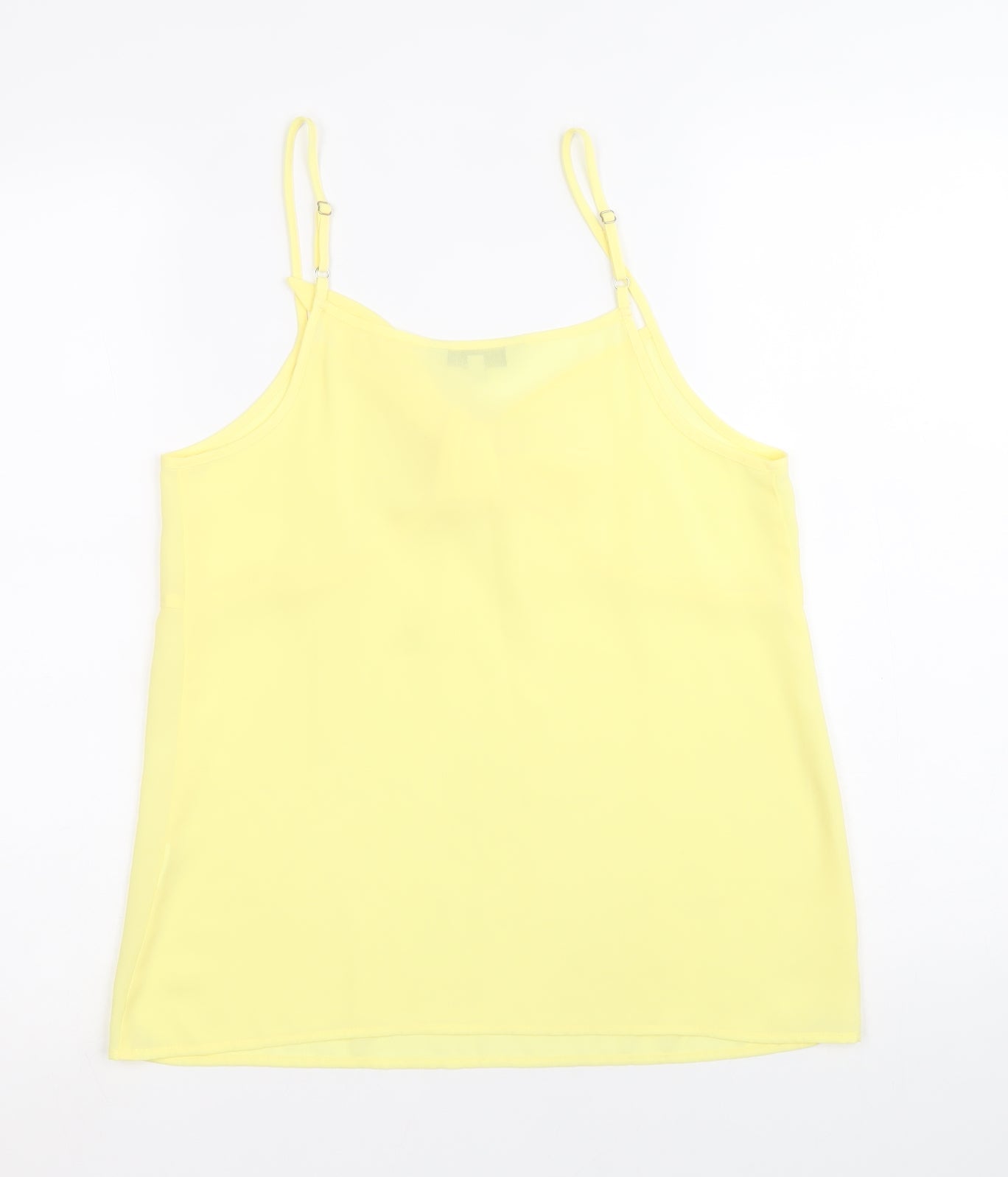 Peacocks Womens Yellow Polyester Basic Tank Size 8 V-Neck