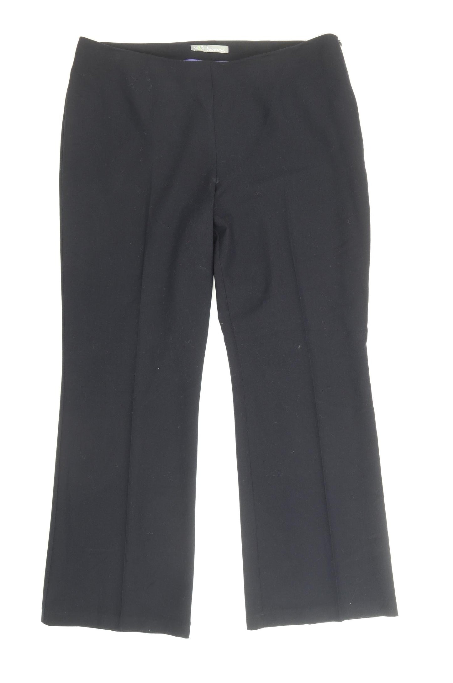 Marks and Spencer Womens Blue Polyester Dress Pants Trousers Size 14 Regular Zip