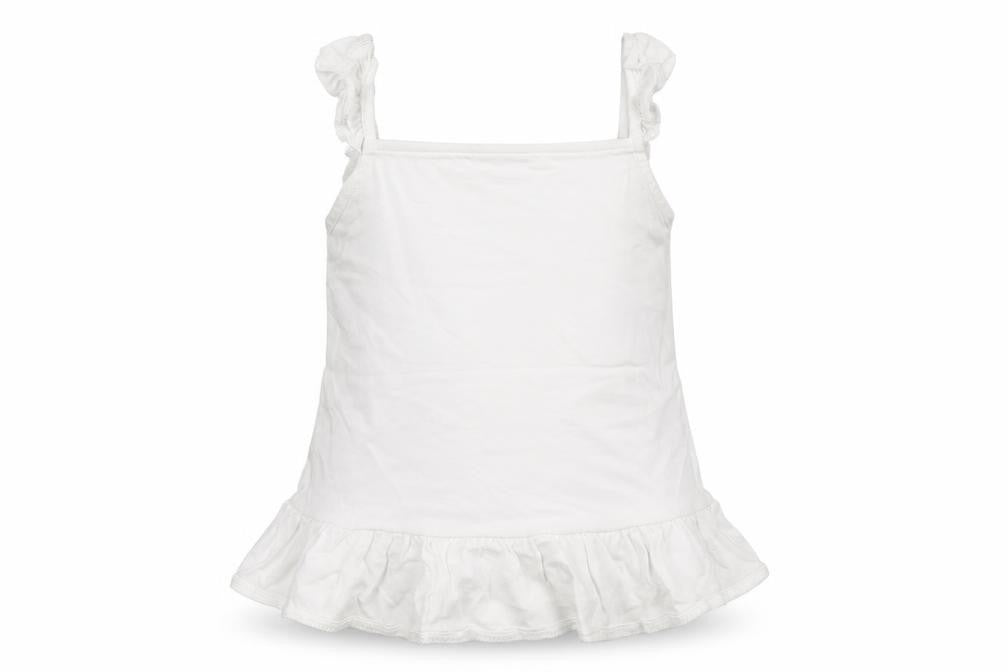 River Island Girls White 100% Cotton Basic Tank Size 3-4 Years Square Neck Pullover