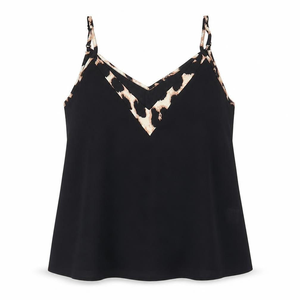 SheIn Womens Black Polyester Camisole Blouse Size S V-Neck