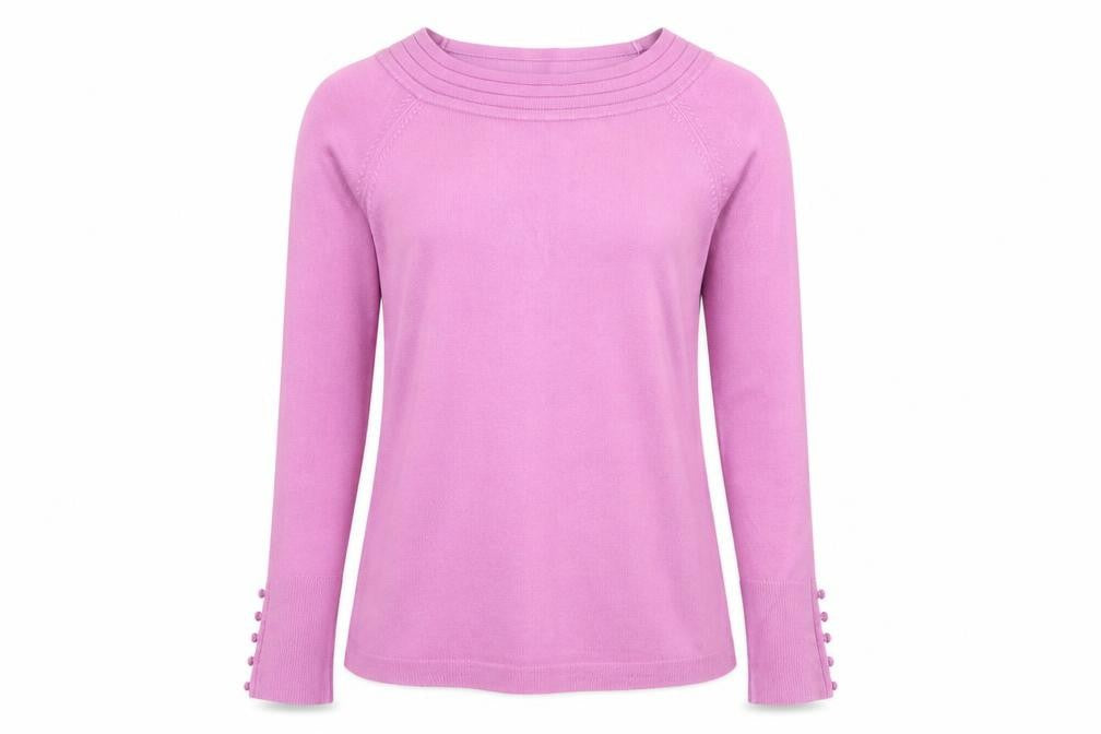 Marks & Spencer Womens Purple Boat Neck Acrylic Pullover Jumper Size 10