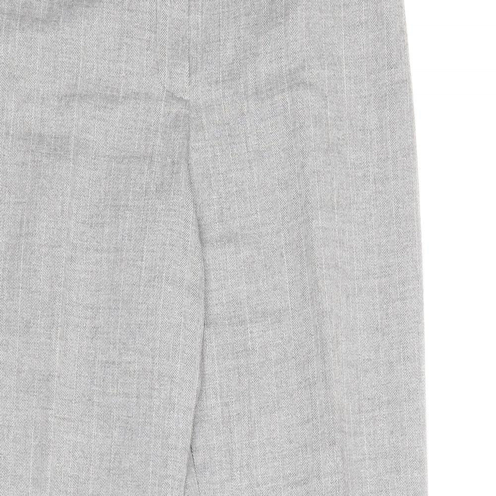Marks and Spencer Womens Grey Polyester Trousers Size 14 Regular Zip