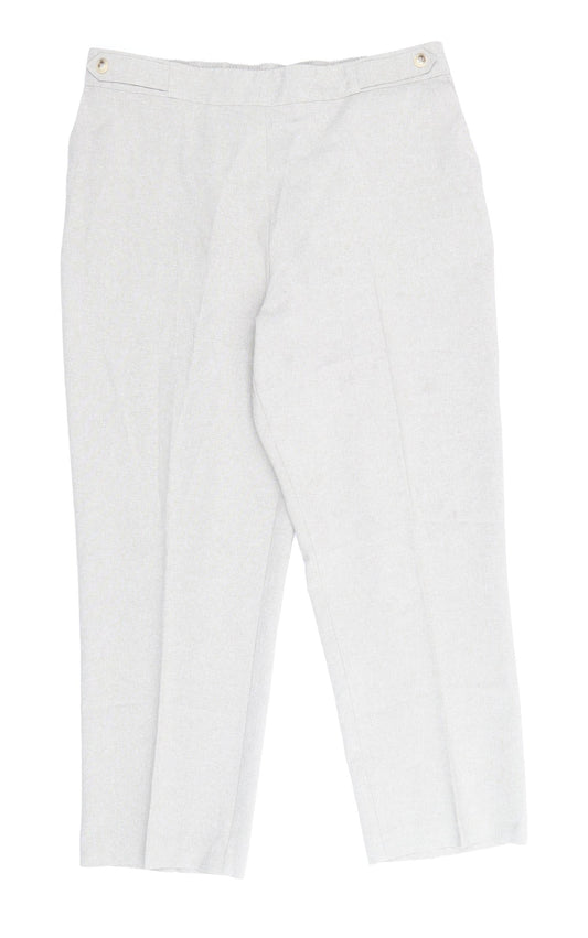 BHS Womens Beige Polyester Trousers Size 14 Regular