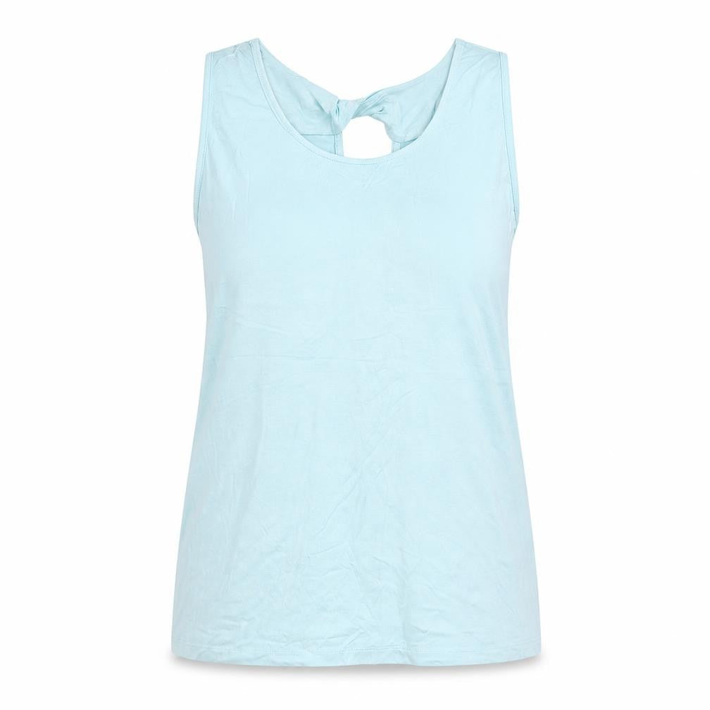 Peacocks Womens Blue Viscose Basic Tank Size 14 Round Neck