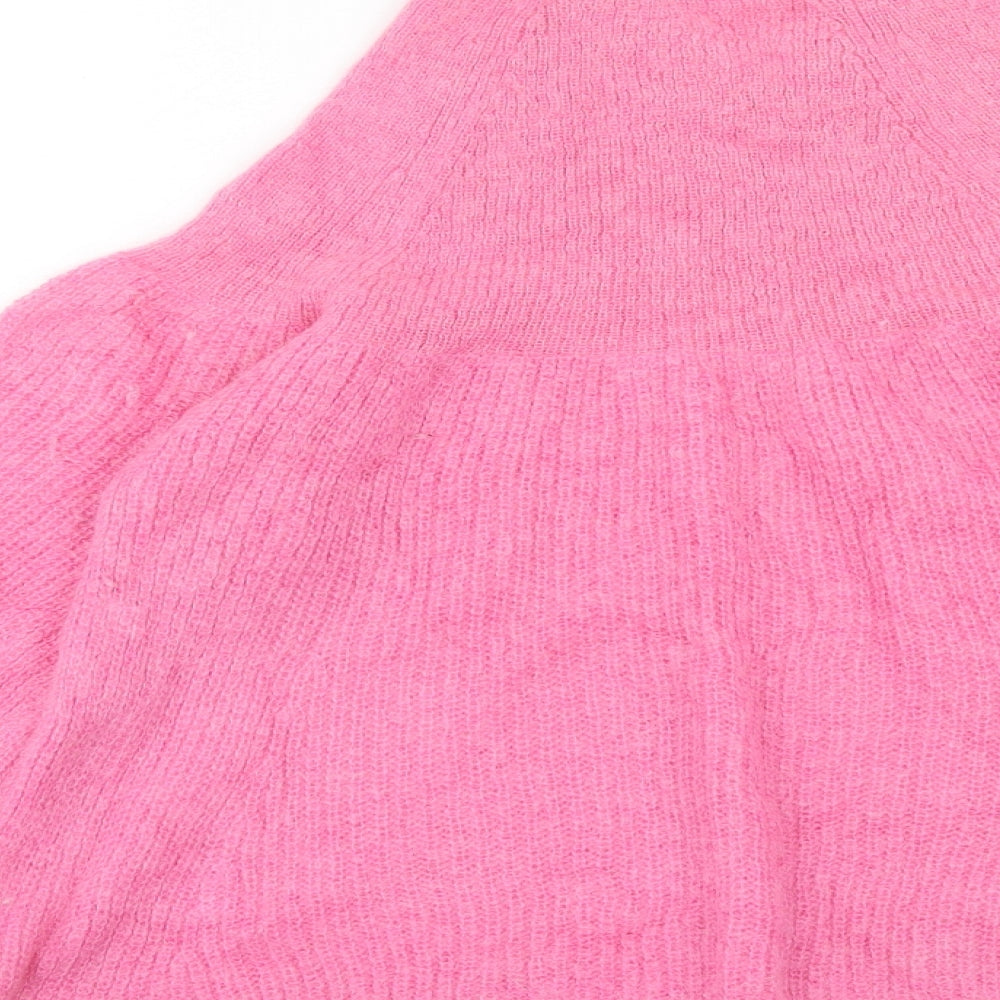 Gerard Darel Womens Pink High Neck Polyamide Pullover Jumper Size S