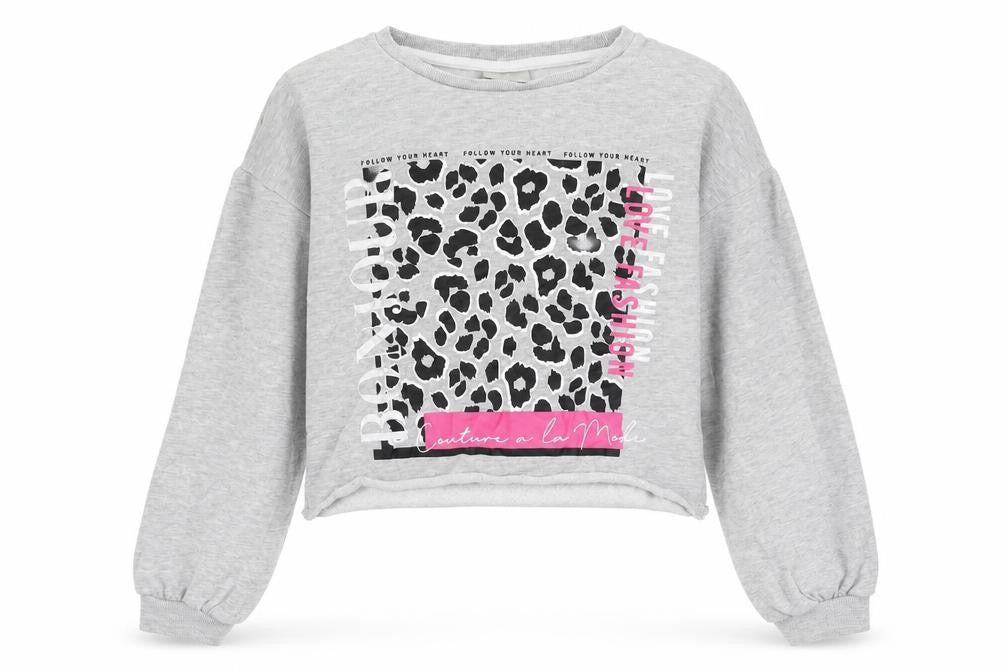 Matalan Girls Grey Cotton Pullover Sweatshirt Size 11 Years Pullover