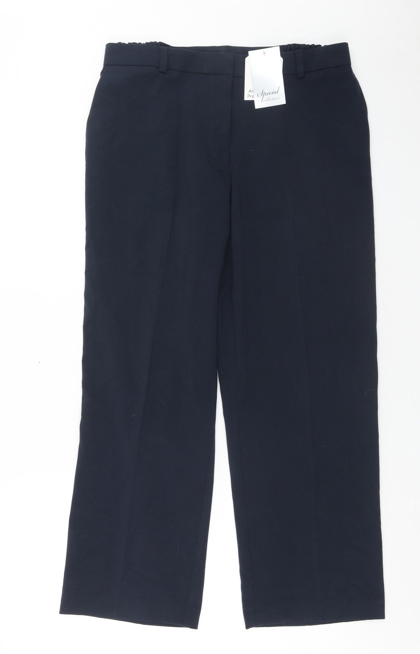 Special Collection Womens Blue Polyester Dress Pants Trousers Size 14 Regular Hook & Eye